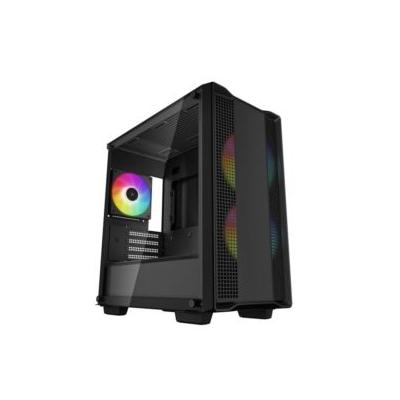 DEEPCOOL CC360-ARGB Micro ATX 120mm ARGB 3 Fanlı Temperli Cam Yan Panelli Siyah PC Kasa
