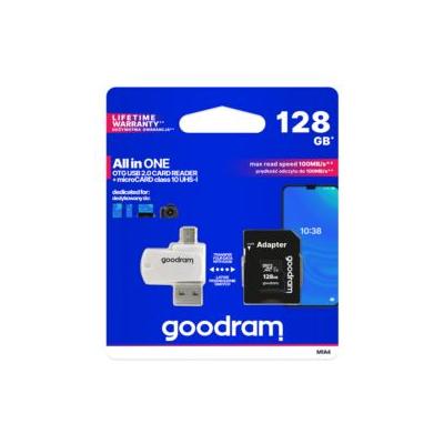 GOODRAM M1A4-1280R12 AIO 128GB OTG USB 2.0 Card Reader + MicroCard Class 10 UHS I