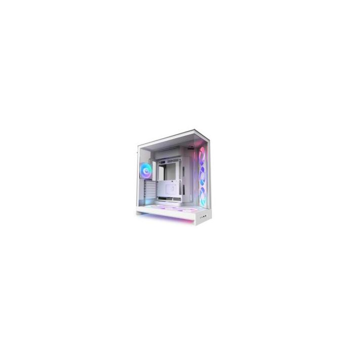 NZXT CM-H92FW-P1 H9 Flow RGB 2025 Dual Chamber Mid Tower Case w RGB Fans White